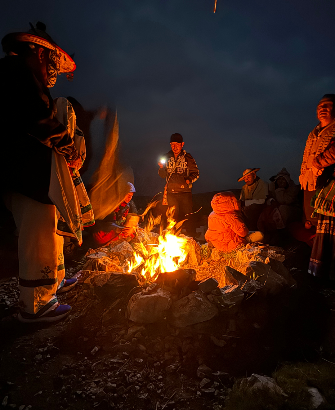 The fire ceremony at night