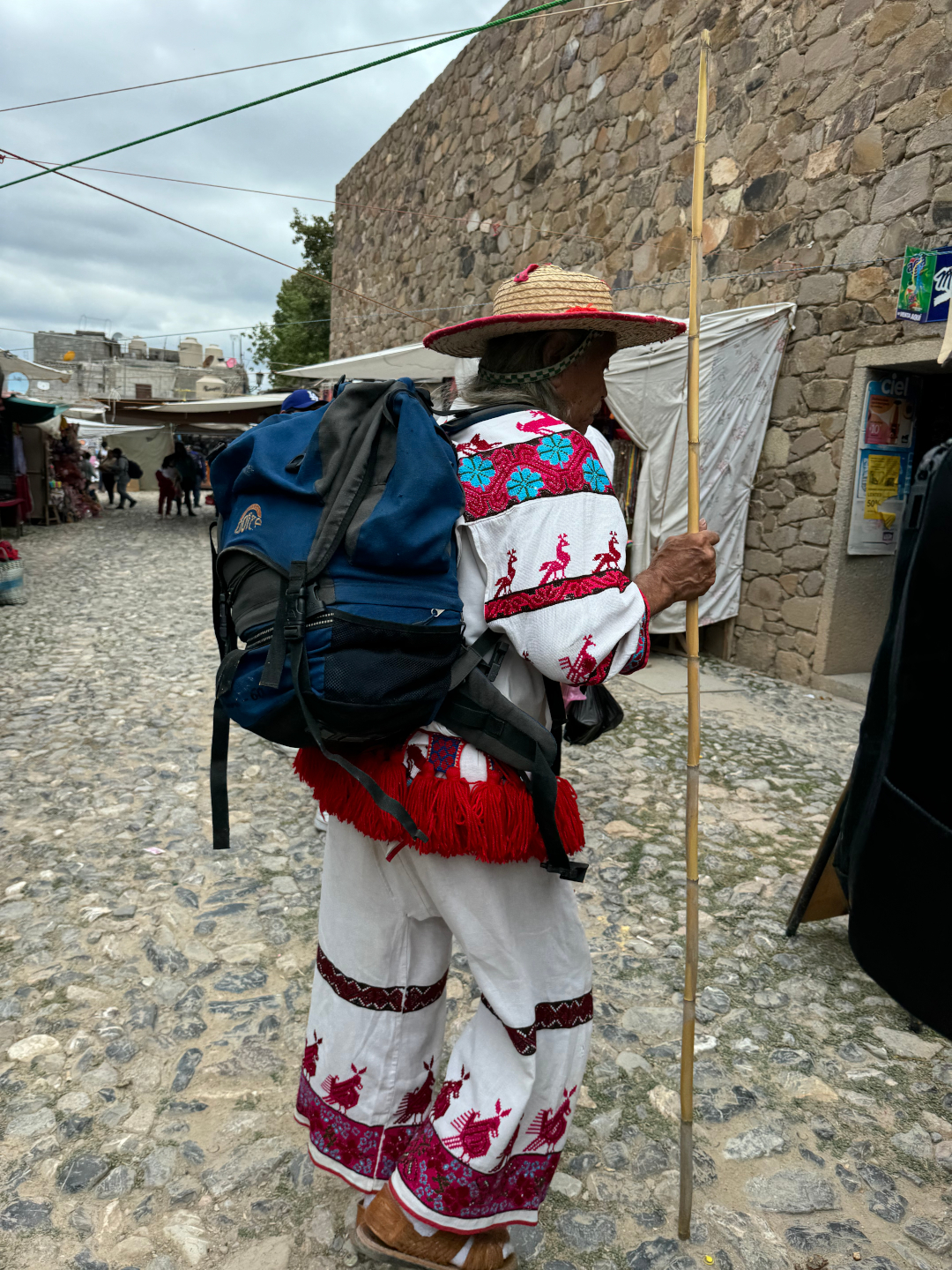 Walking the village in traditional dress