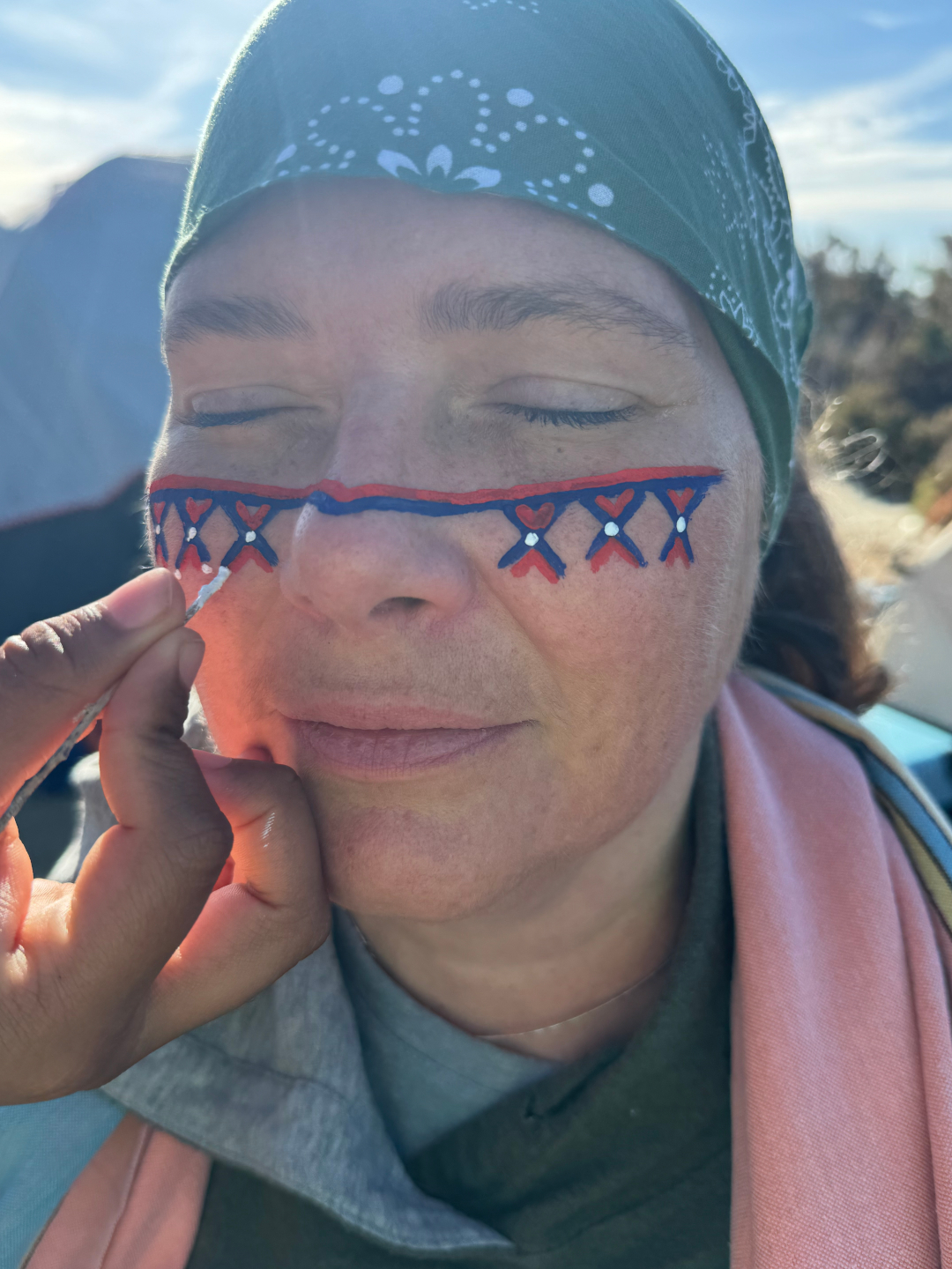 Receiving ceremonial face paint